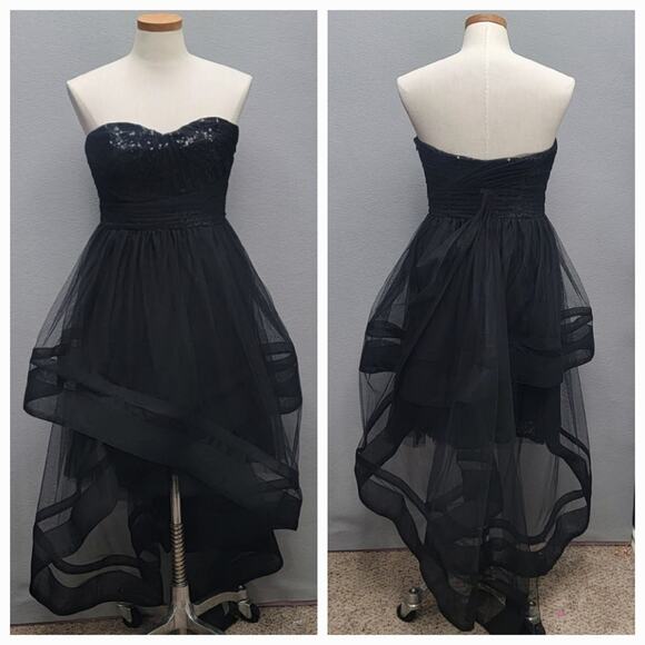 MONIQUE LHUILLIER SEQUINED TIERED TULLE SKIRT, SIZE 8 GRADUATION - Picture 1 of 10